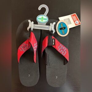 NWT TOE GOZ UH University of Houston Cougars Flip Flops Size 7